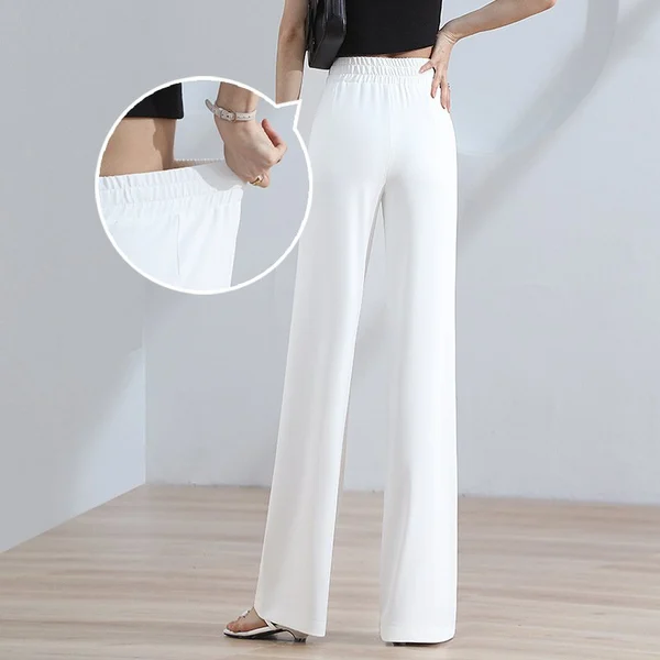 Ice Silk High Waist Wide leg Pants
