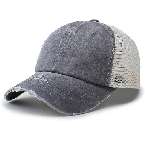 Washed Dad Hat with Ponytail Hole