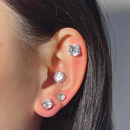 Magnetic Zircon Stud  Ear Clip