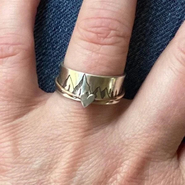 Keep Climbing Silver Spinner Ring