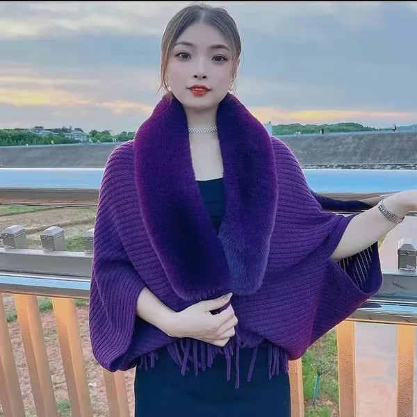 🔥Ladies Knitted Loose Thickened Shawl Coat