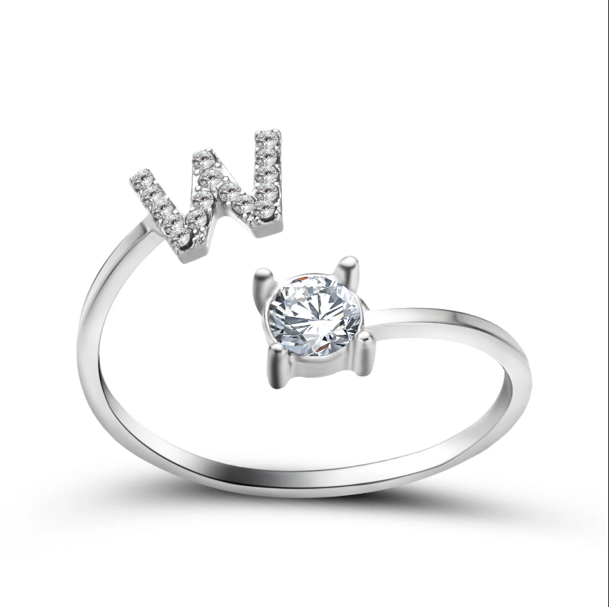 Initial Letter Ring with Zirconia