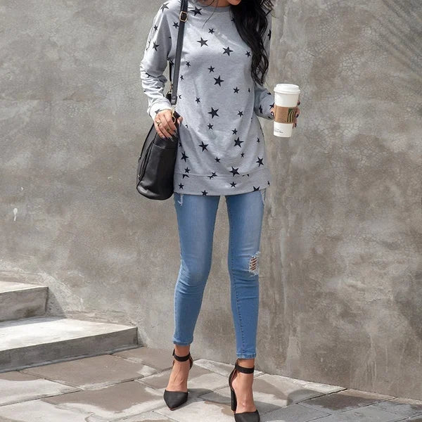 Oversized Long Sleeve Star T-Shirt