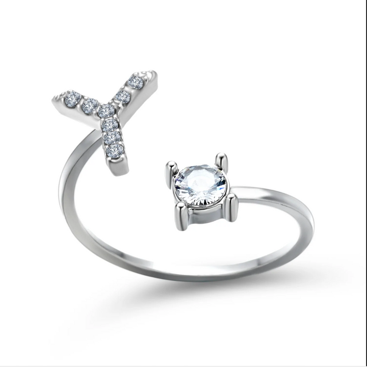 Initial Letter Ring with Zirconia