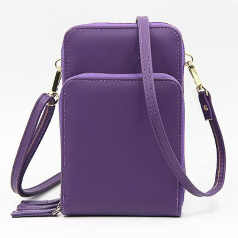 Three Zipper Vertical Shoulder Bag