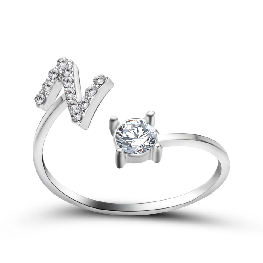Initial Letter Ring with Zirconia