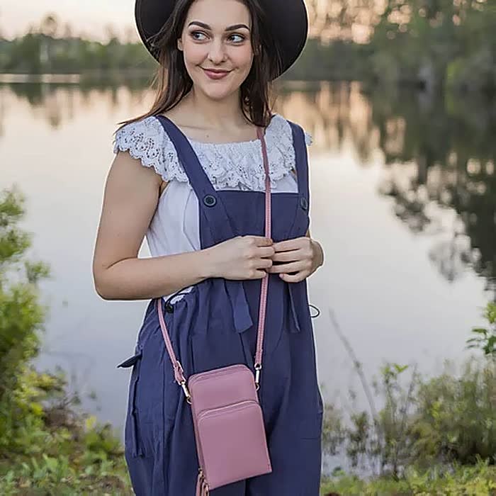 Three Zipper Vertical Shoulder Bag