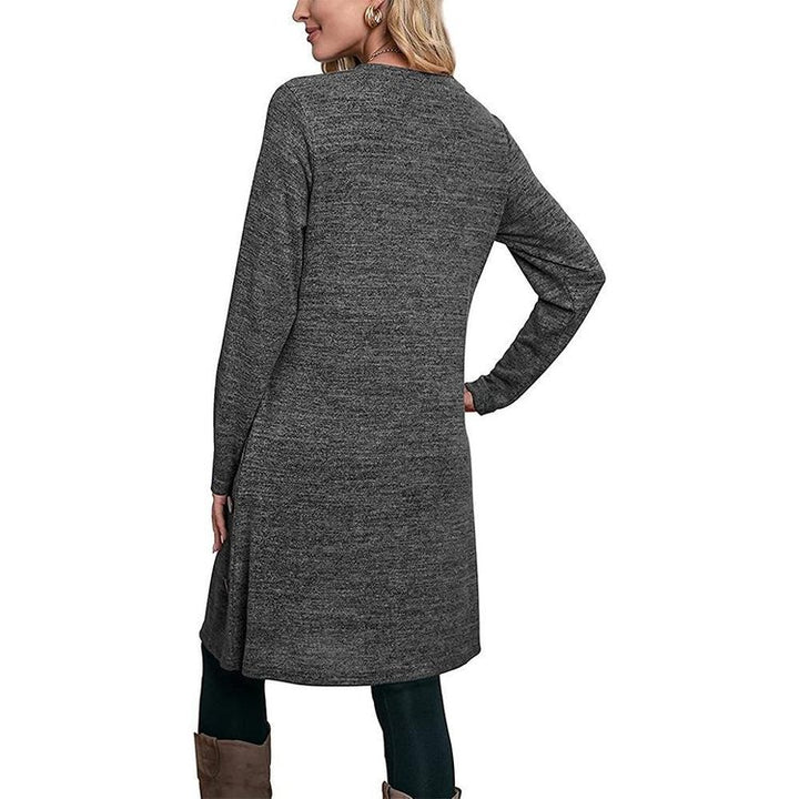 BUTTONED POCKET CASUAL LOOSE DRESS