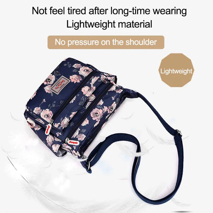 Multi layered Floral Pattern Waterproof Canvas Bag for Women