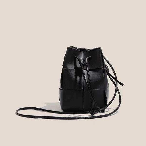 WOVEN BUCKET CROSSBODY BAG