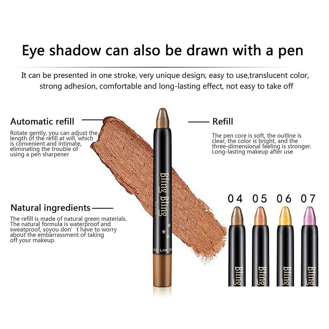 🔥15 Color Highlighter Eyeshadow Pencil Glitter Eye Shadow Eyeliner Pen