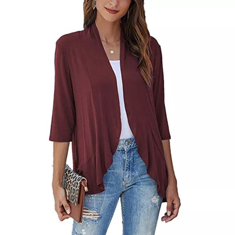 WOMENS CASUAL LIGHTWEIGHT OPEN FRONT CARDIGANS