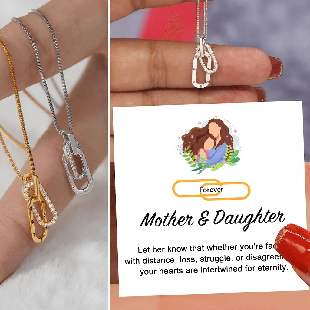 Mother And Daughter Forever Linked Together Necklace