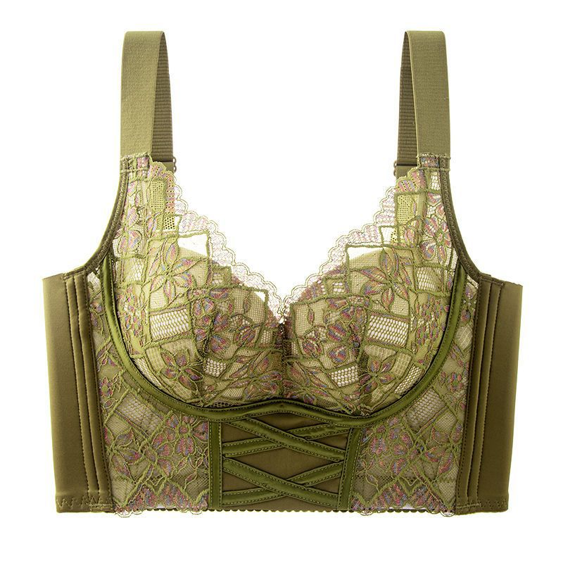 Adjustable wire free lace bra