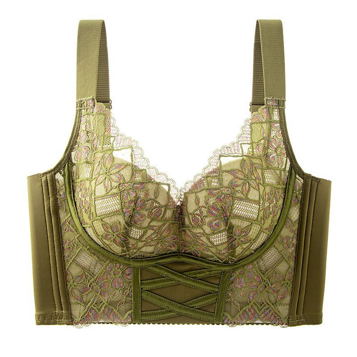 Adjustable wire free lace bra