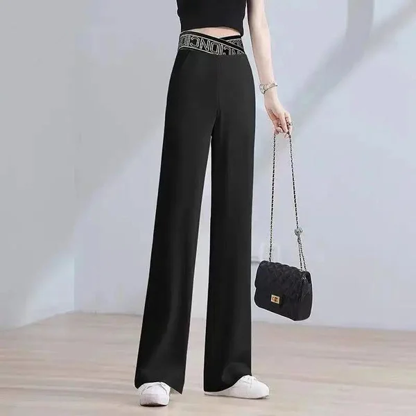 Ice Silk High Waist Wide leg Pants