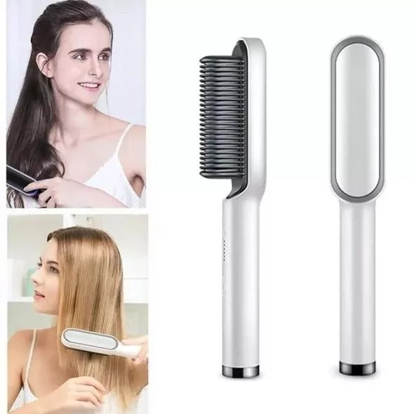 Hair Curler And Straightener Brush