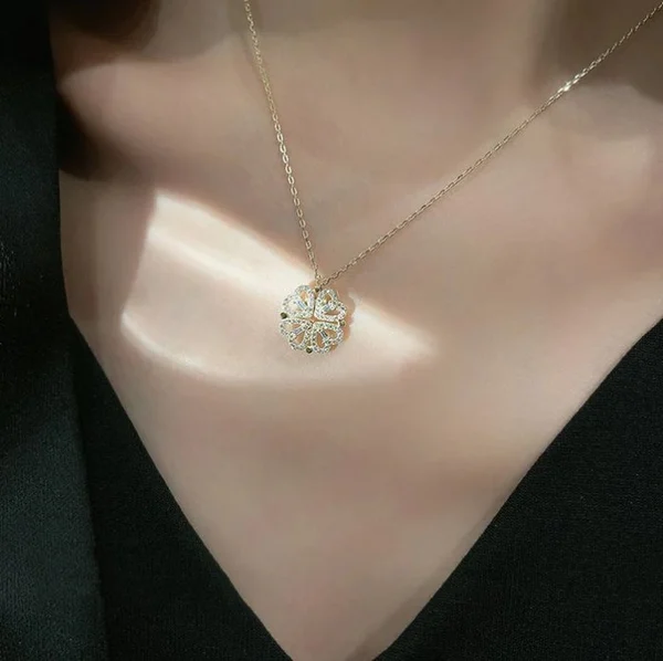 Lucky Heart Sterling Necklace And SIX ROSES