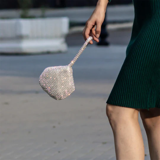 Fashion Vintage Womens Triangle Glitter Handbag