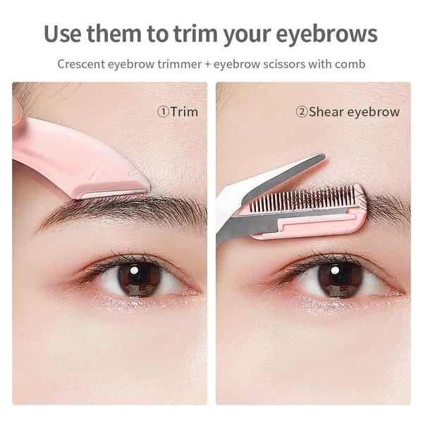 Crescent eyebrow trimmer set eyebrow scissors with comb