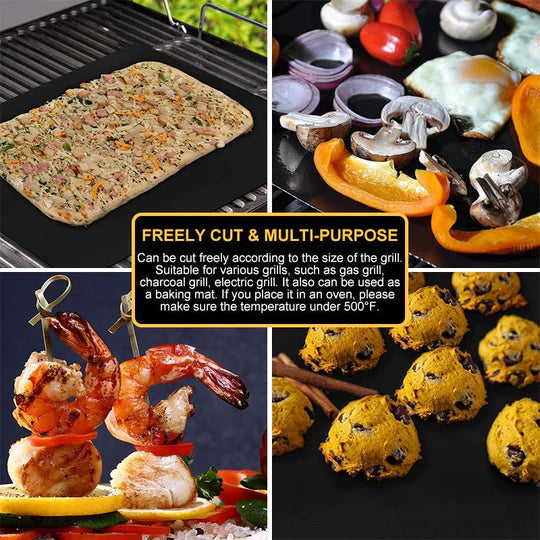 Non Stick BBQ Grill Mats with cutting box