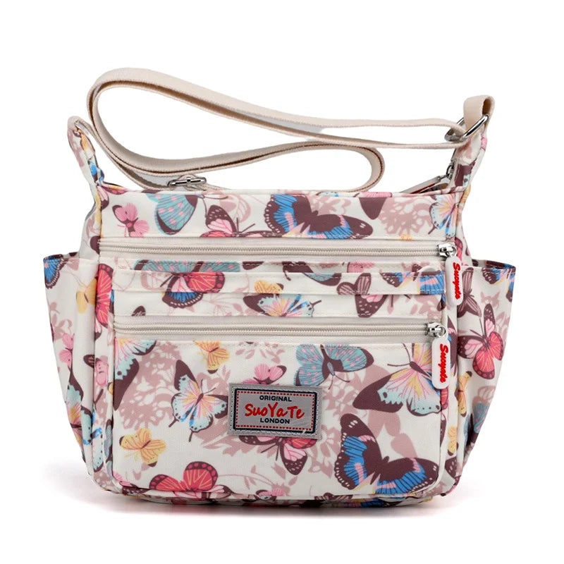 Multi layered Floral Pattern Waterproof Canvas Bag for Women