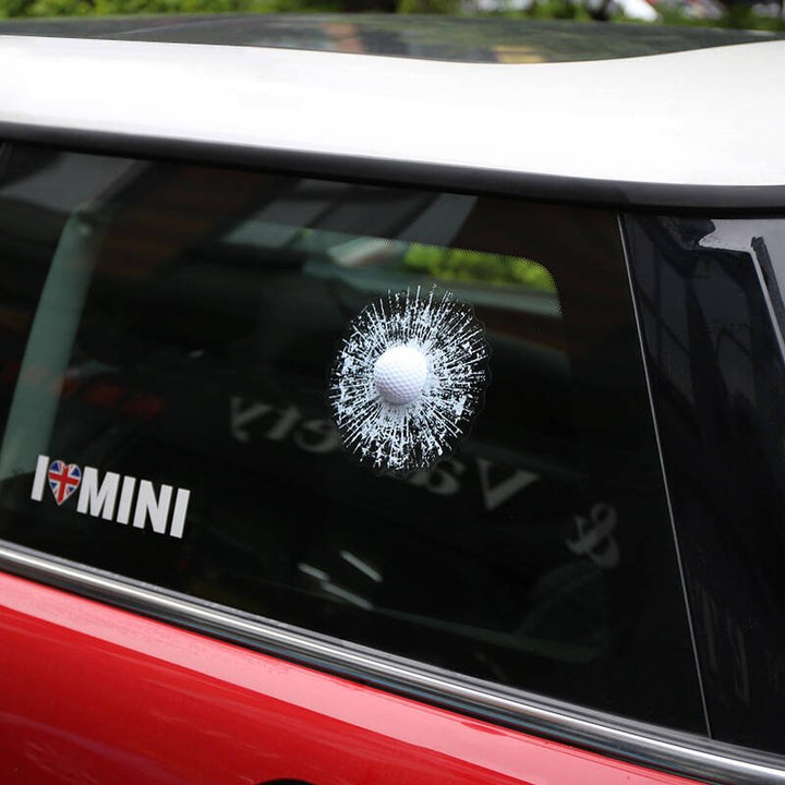 3D Car Window Crack Decal