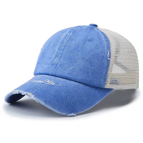 Washed Dad Hat with Ponytail Hole