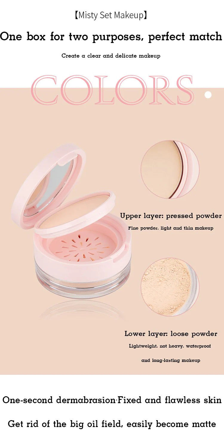 MISTY SET MAKEUP PRESSED POWDER AND LOOSE POWDER TWO IN ONE