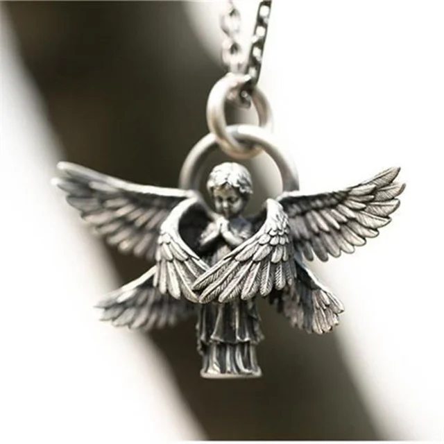 Angel Pendant Necklace Angel Wings Amulet