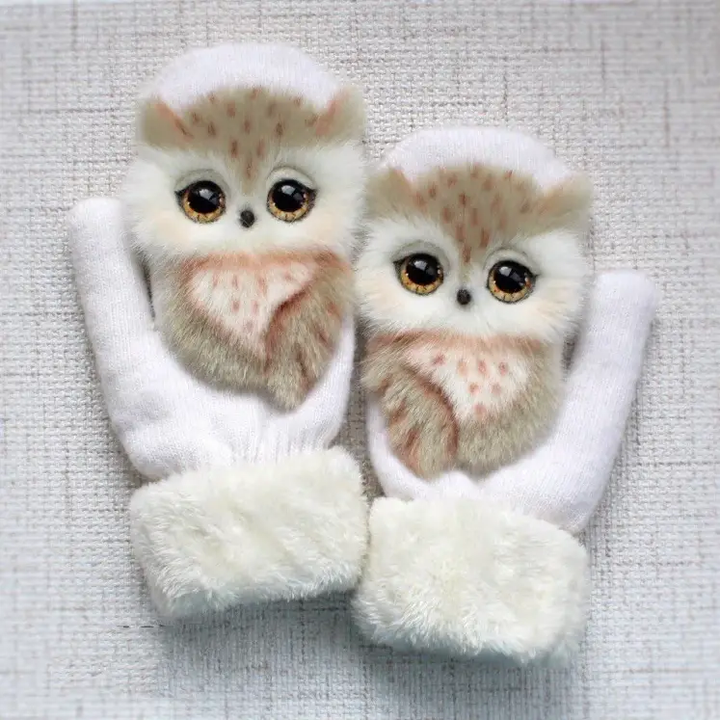 Hand knitted animal Mittens