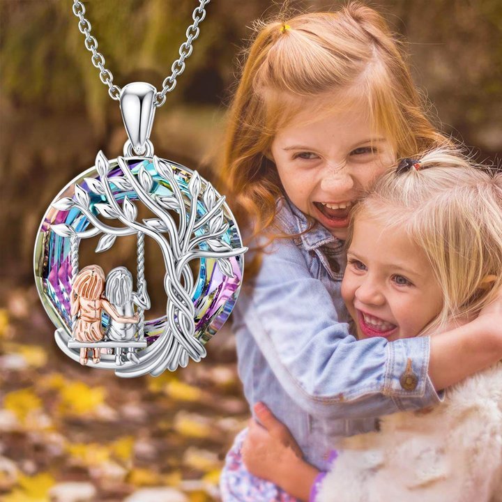 For Sister  S925 There no greater gift than sisters Crystal Tree of Life Necklace
