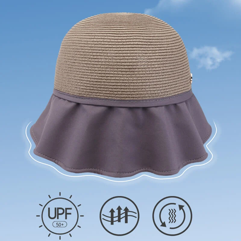 Womens large brim sunscreen hat for beach outing in summer
