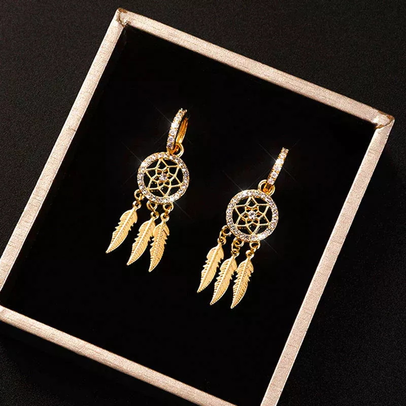 DREAMCATCHER CRYSTAL CHARM EARRINGS