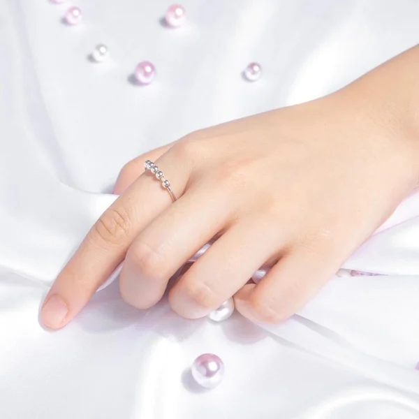 7 Charm Beads Open Design Ring