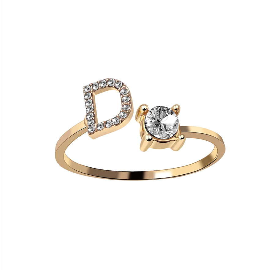 Initial Letter Ring with Zirconia