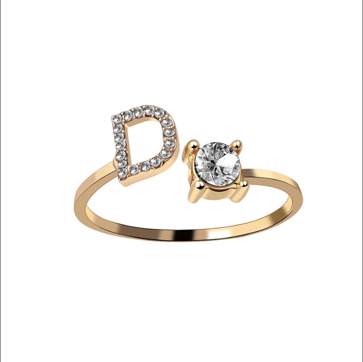 Initial Letter Ring with Zirconia