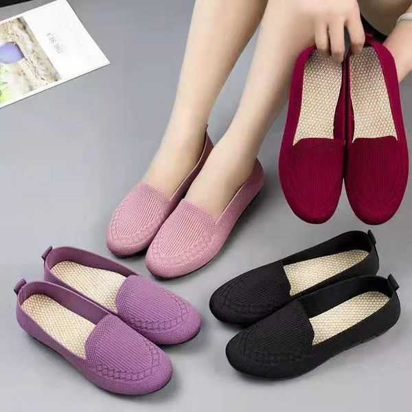 2022 Casual Shoes Womens Mesh Breathable Slip on Flat Shoes Ladies Loafers