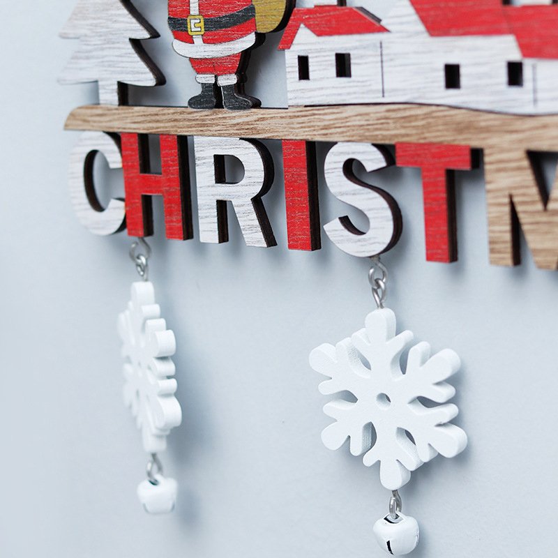 Wood Christmas Door Hanging Ornaments