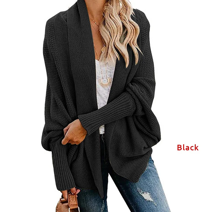 Bat sleeve loose knit cardigan shawl jacket