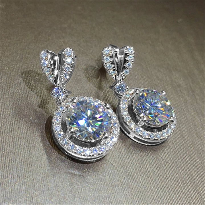 New Trendy Gold Color Heart Stud with Big Round