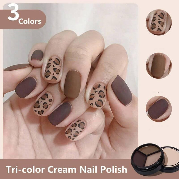 Solid Tricolor Cream Nail Polish