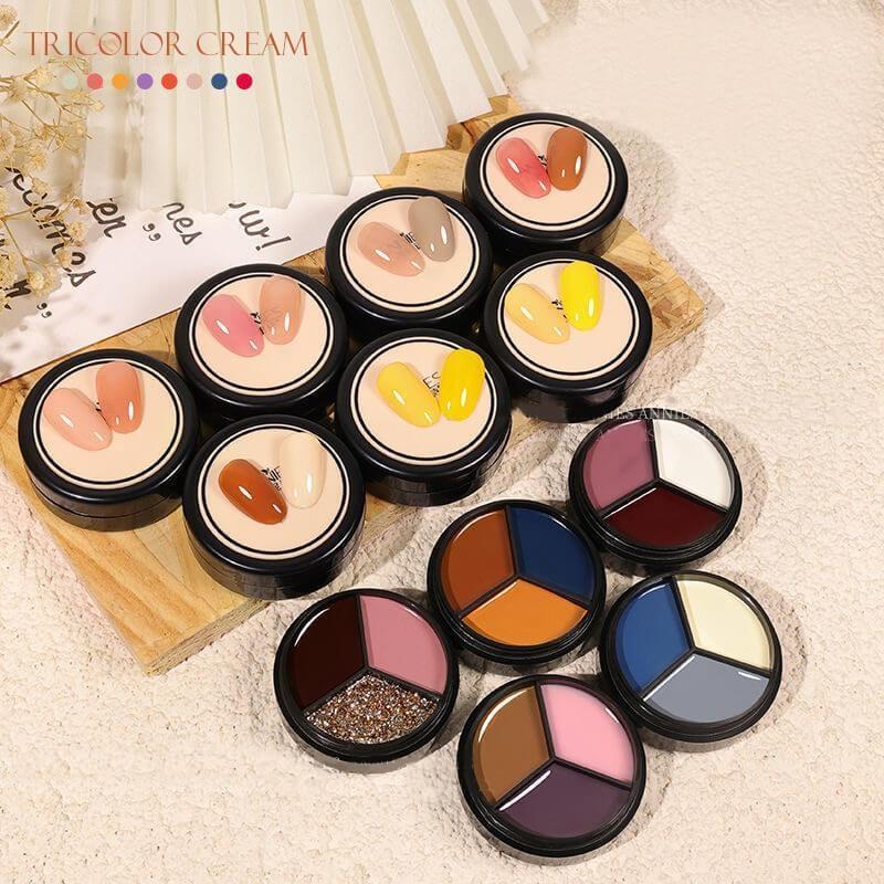 Solid Tricolor Cream Nail Polish