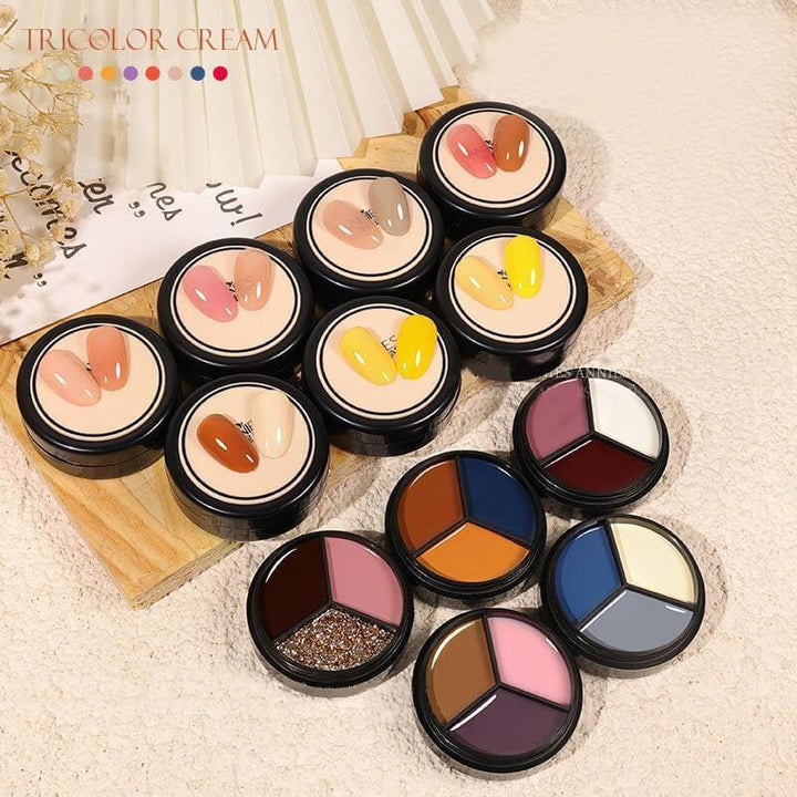 Solid Tricolor Cream Nail Polish