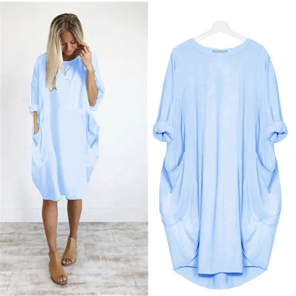 Womens Casual Solid O Outline Dress
