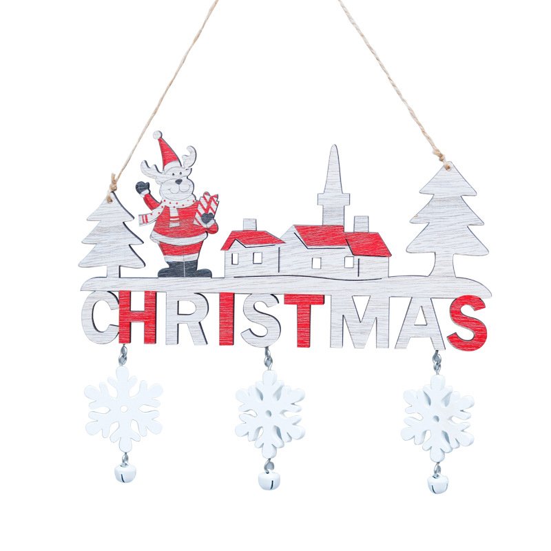 Wood Christmas Door Hanging Ornaments