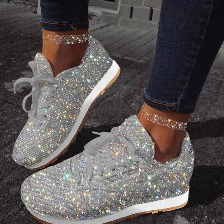 New Style Women s Casual Shoes Thick and Shiny Shoes