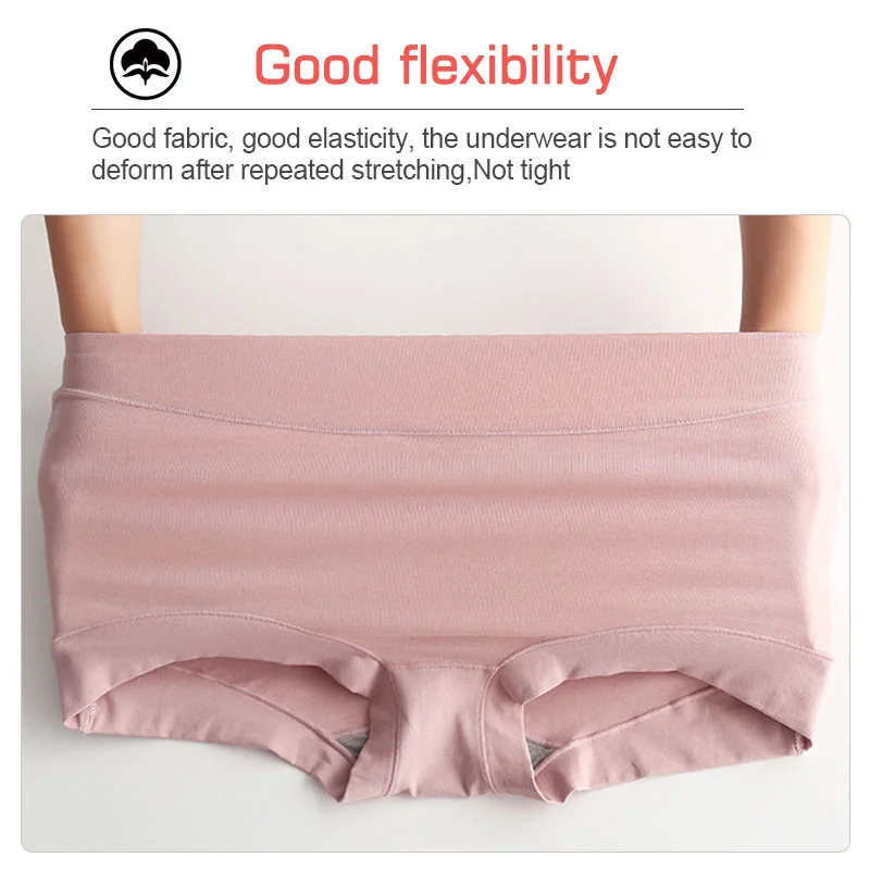 Womens Large Size High Waist Cotton Graphene Crotch Antibacterial Panties