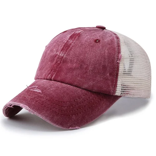 Washed Dad Hat with Ponytail Hole