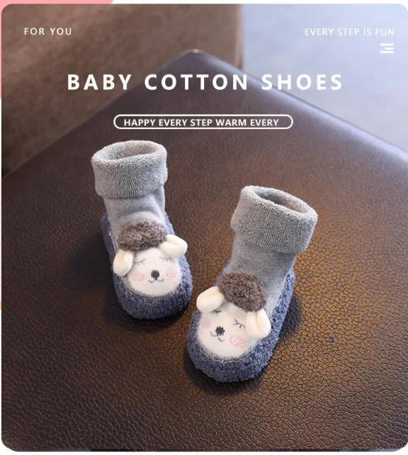2022 Baby Cartoon Plush Cotton Toddler Shoes